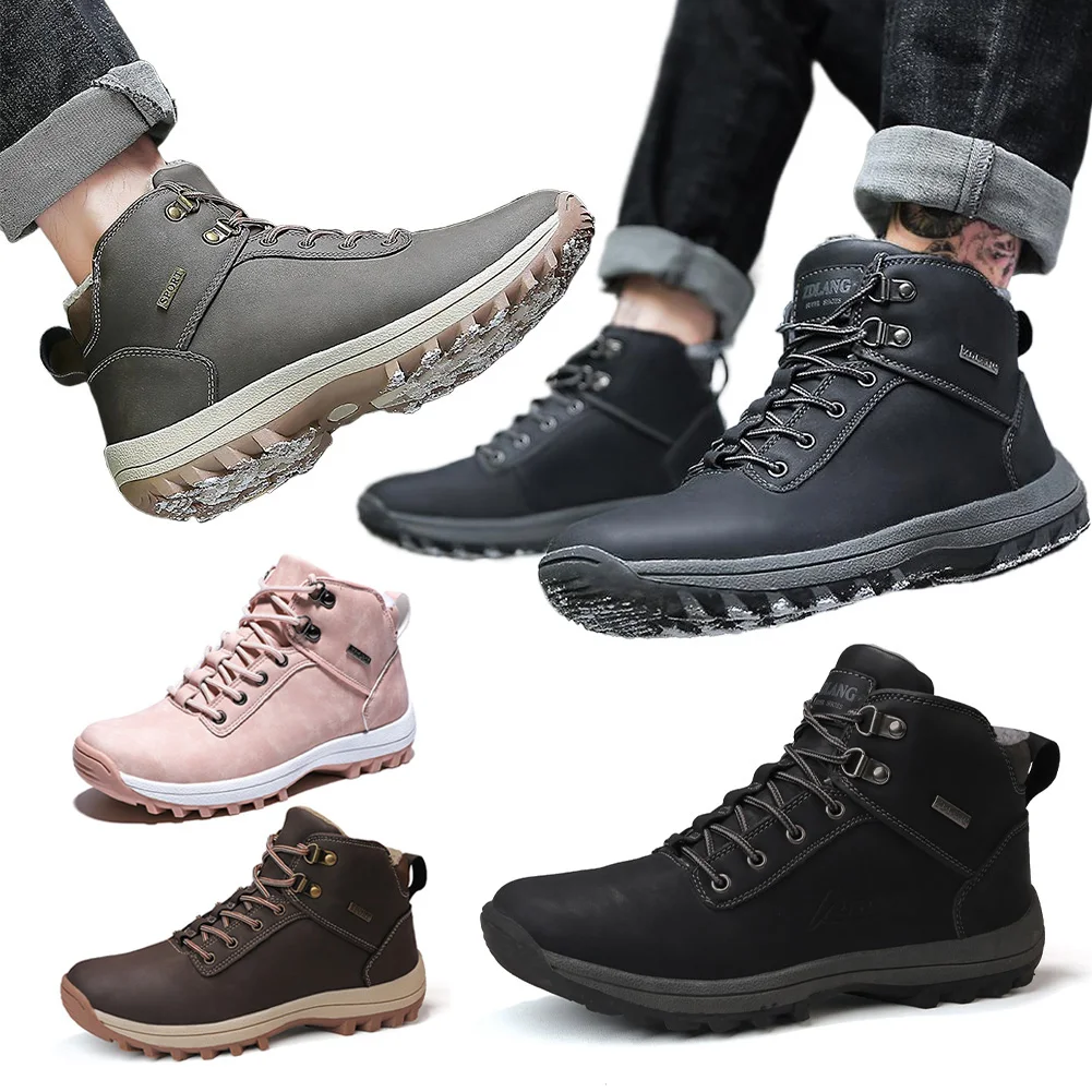 Botas de senderismo impermeables para hombre y mujer, zapatos deportivos informales antideslizantes, botas de Trekking al aire libre, Invierno