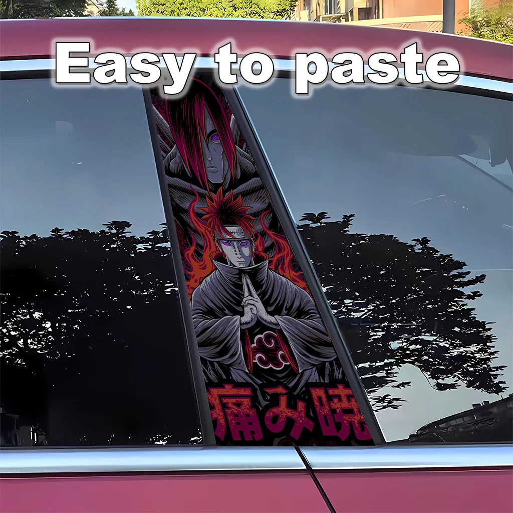 Naruto Anime Car B Pillar Waterproof Stickers Self-Adhesive Poster Auto Exterior Gift Scratch-Resistant Decal Easy Apply Decor