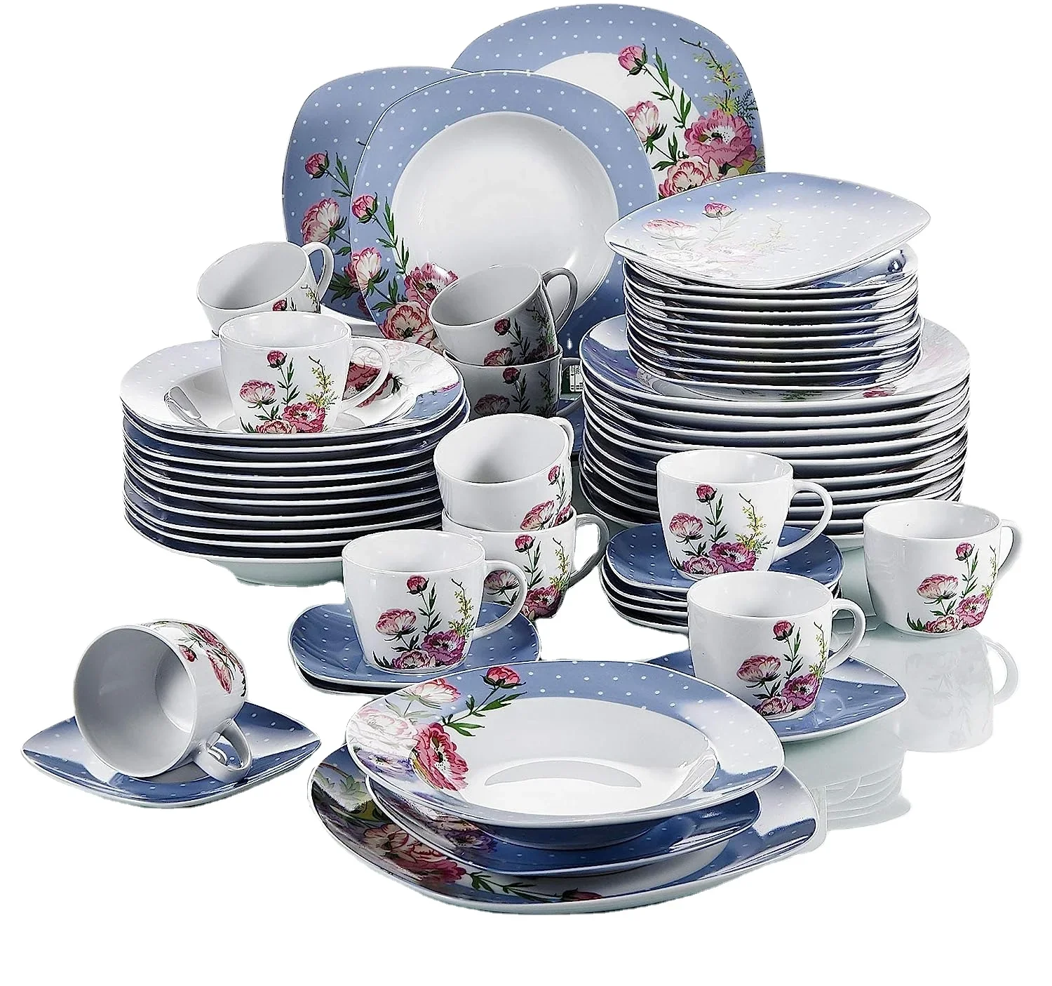 Factory Supply 60 Piece Porcelain Dinnerware Set Ceramic Plate Set Ware Set For 12