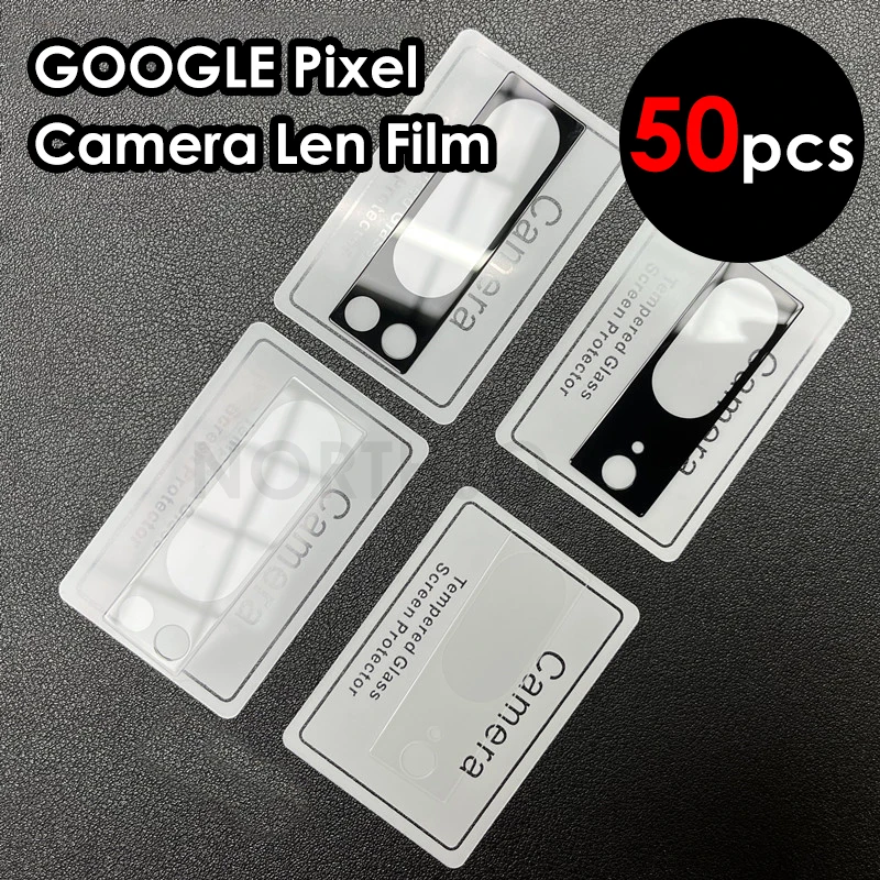 50Pcs Camera Lens Protector For Google Pixel 6 6A 7 7A 8 Pro Black 3D Full Cover Screen Film