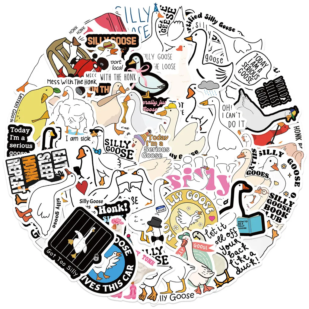 50Pcs Funny Cartoon Duck Graffiti Stickers - Waterproof DIY Decor for Guitars, Notebooks & Luggage LanLanStickersWorld Store