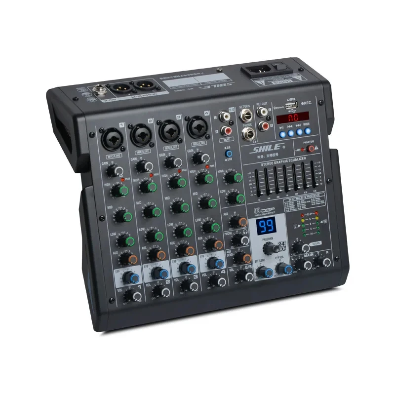 

Shile Tianqin No.4 Professional 6-Channel Mixer Audio Stage Performance Bluetooth Conference Speaker DSP Effects
