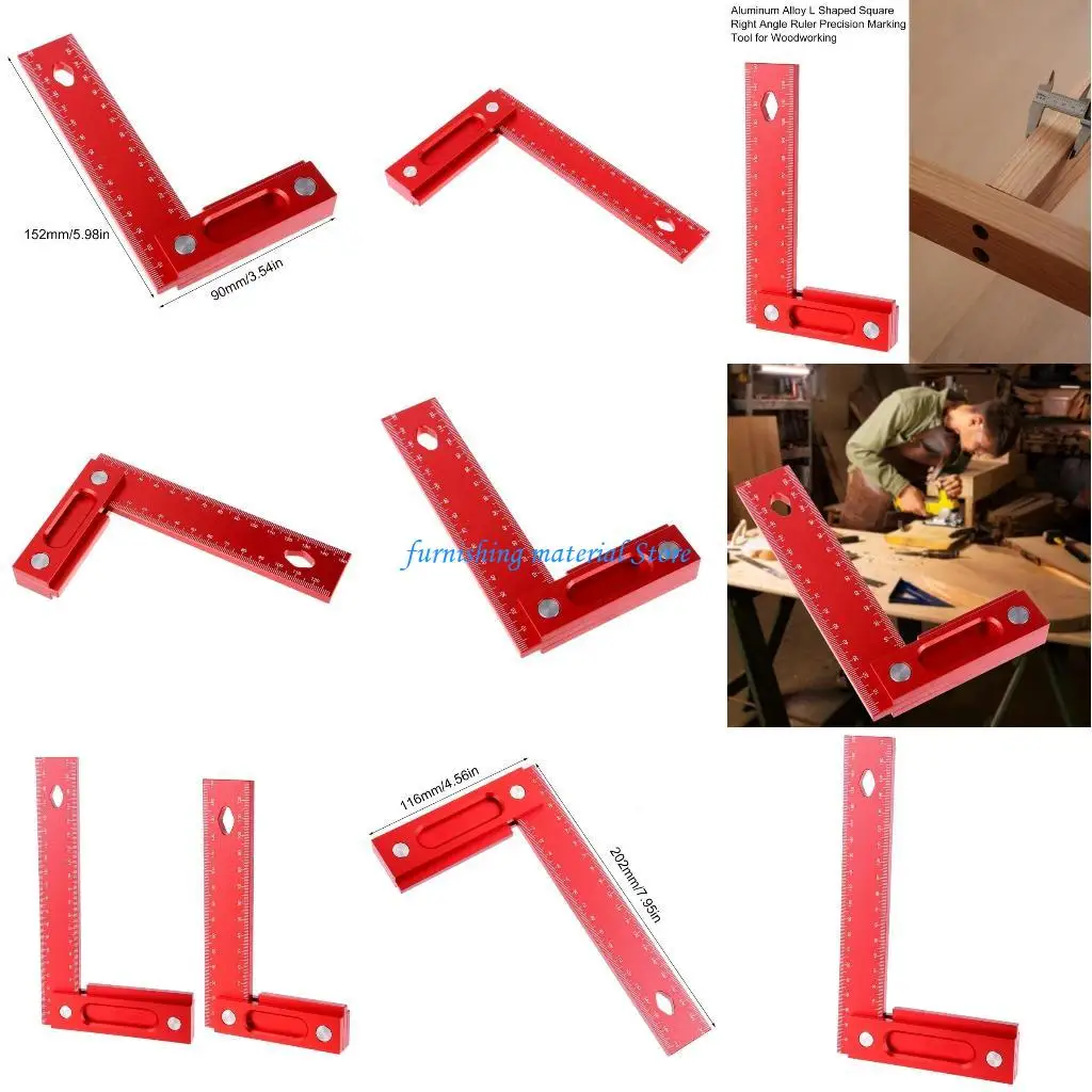 

Y5GD Ruler L Square Measurement Tool Measuring Ruler Carpentry Square Aluminum Woodworking Height Ruler