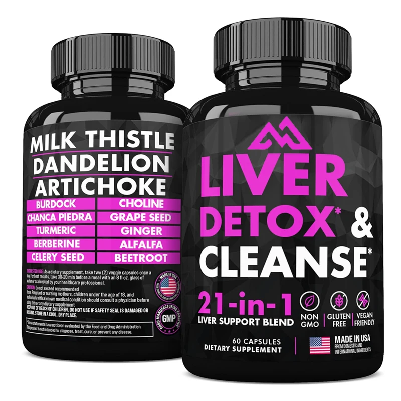 Liver cleansing, detoxification,and repair formula containing dandelion root,Korean thistle extract,and choline for liver health