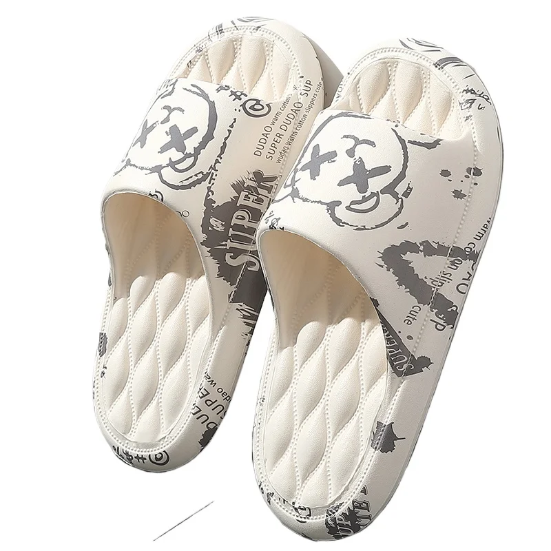 Hot Men's Flip-flops Summer Slippers Printing Sandals Trend Anti Slip Shoes EVA Slippers Fashion Male Massage Beach Footwear