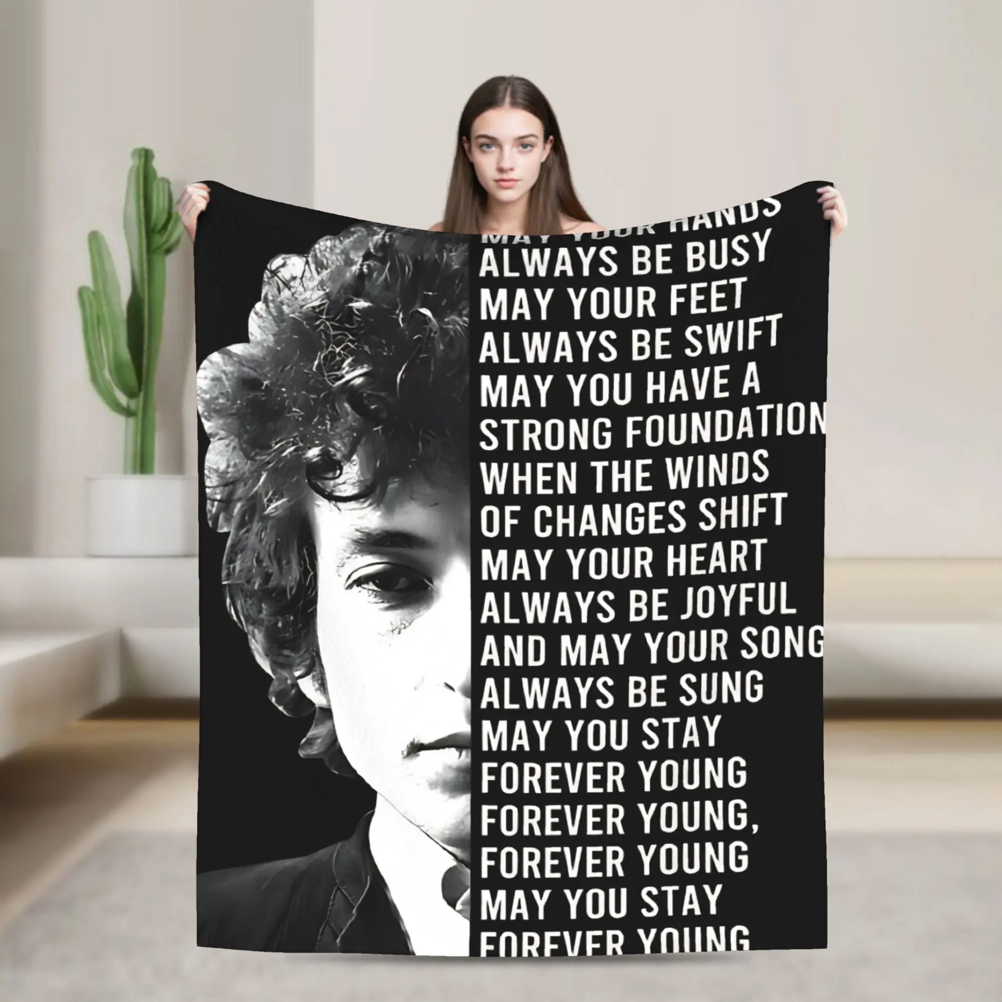 Bobs Dylans Singer Flannel Throw Blankets  Blanket for Bed Couch Lightweight Bedding Throws