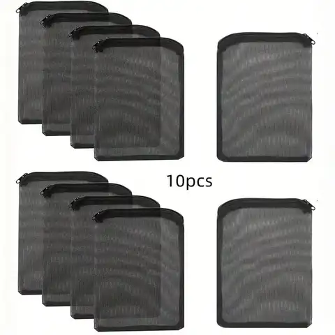 10Pcs Aquarium Fish Tank Filter Corner Mesh Material Filter Bags with Zippers for Aquarium Filtration Media Durable Breathable