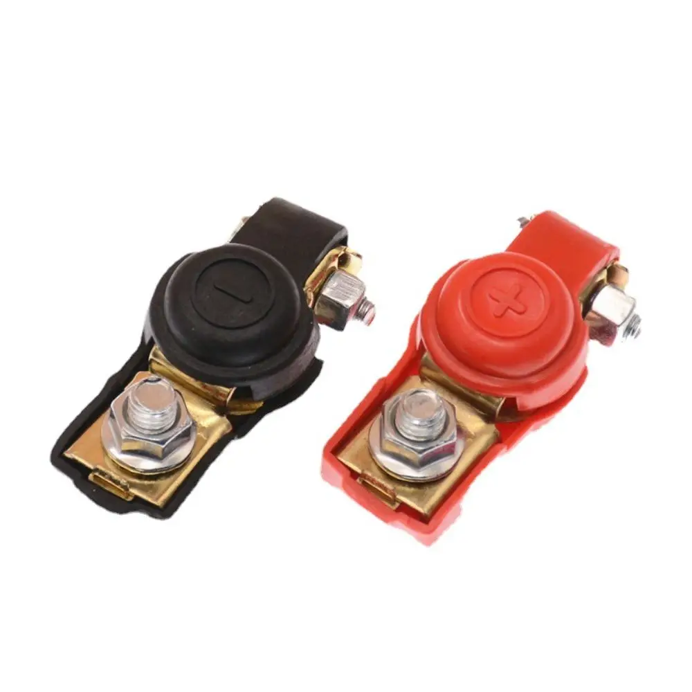 2pcs Negative Positive Battery Terminal Clamp Copper Quick Release Battery Cable Terminal Corrosion Resistant Universal