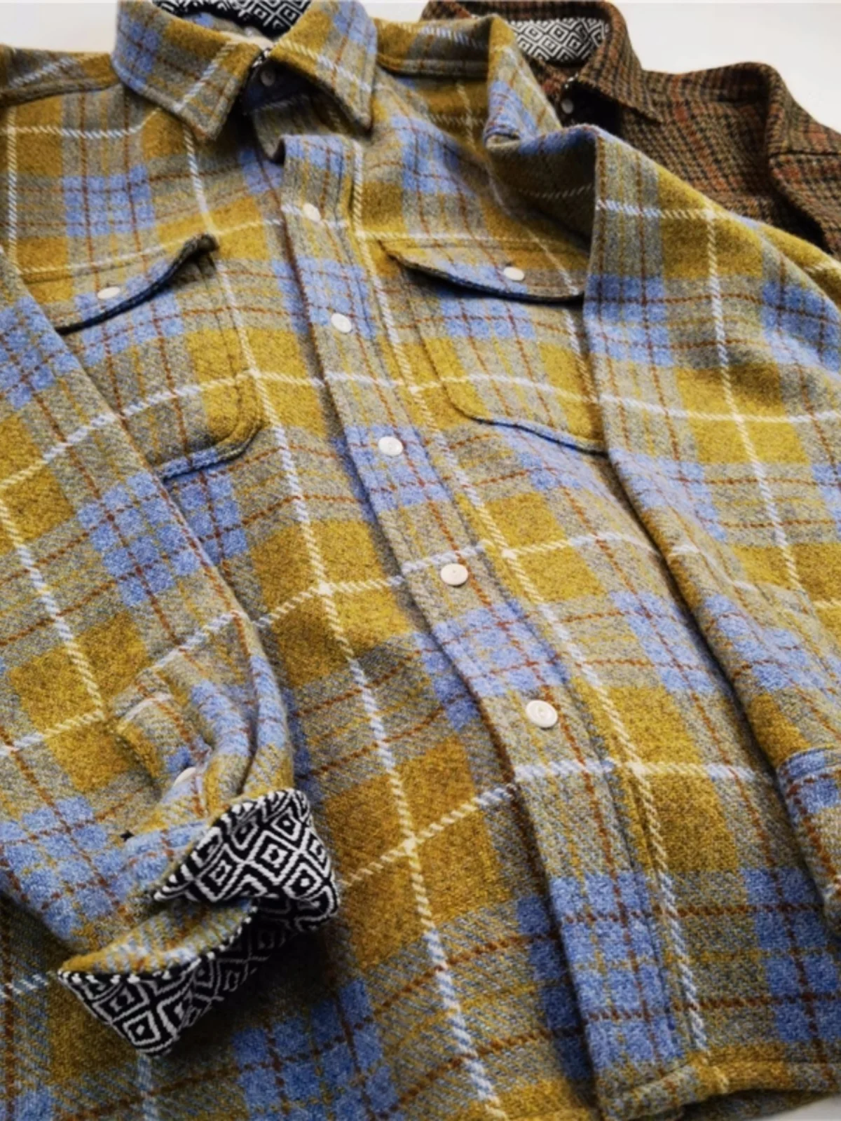 

Wool plaid shirt heavy silhouette LUMBER SHIRT