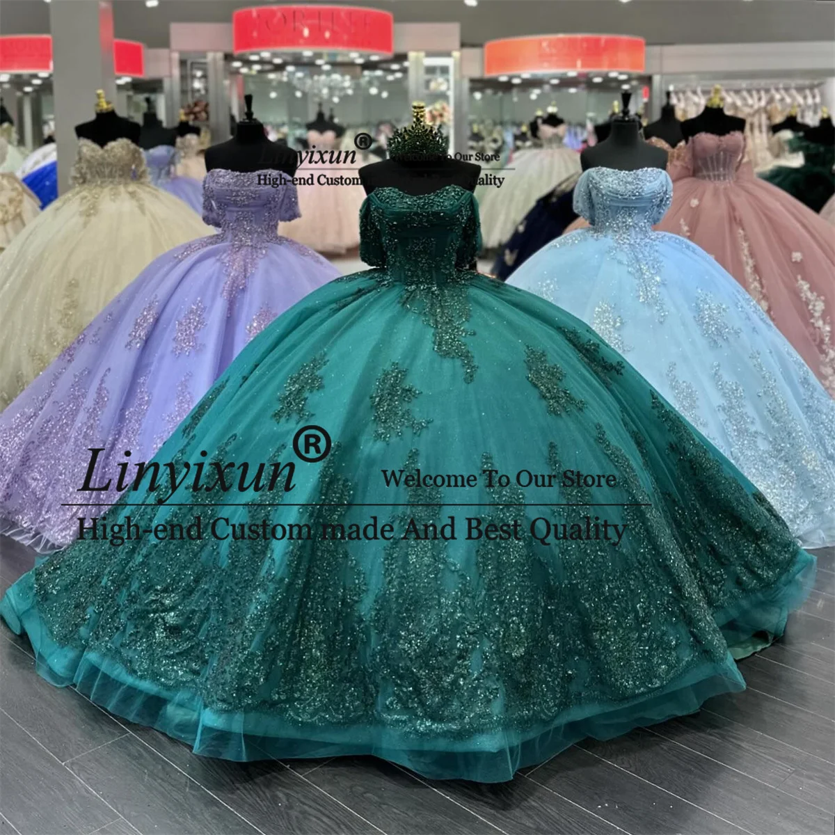 

Кружевное бальное платье с аппликацией, платья Quinceanera с блестками и открытыми плечами, милое платье принцессы на день рождения 16, мексиканские платья De 15 лет