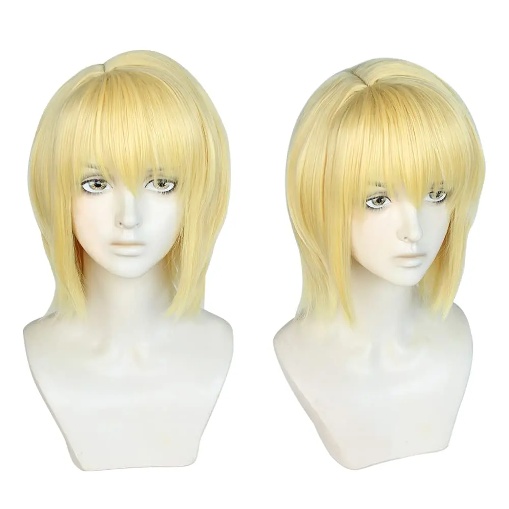

Anime Kurapika Cosplay Wig 35cm Short Golden Heat Resistant Synthetic Hair