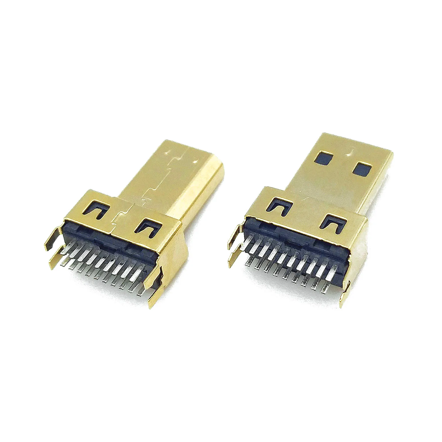 20PCS Micro HDMI Male Jack Plug Connector D-Type 19PIN 19P Splint Gold-Plated