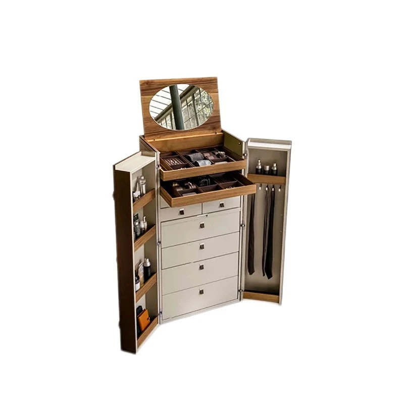 Italian light luxury solid wood dresser modern bedroom home storage design creative foldable storage jewelry cabinet