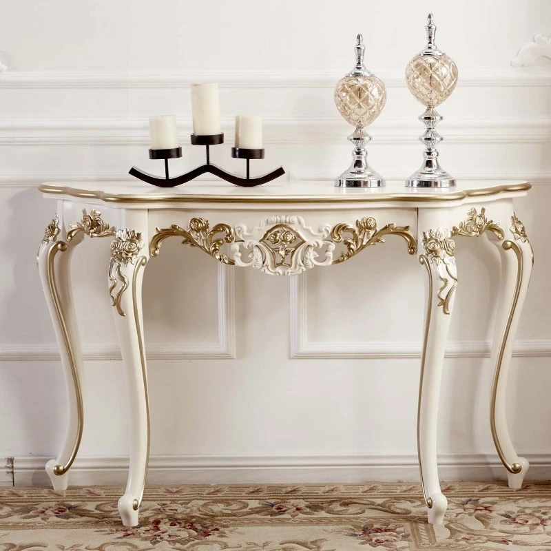 European-style entrance table foyer luxury wall side cabinet against the wall semi-round end view table partition decoration