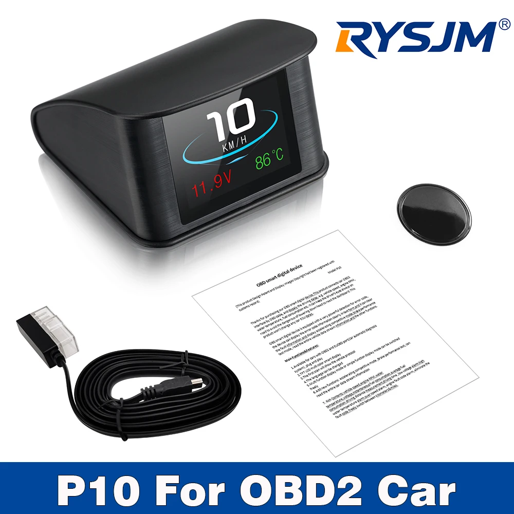 P10 OBD2 HUD Car Head-up Display TFT LCD Digital Speedometer Auto On-board Computer With Fuel Consumption Water Temperature