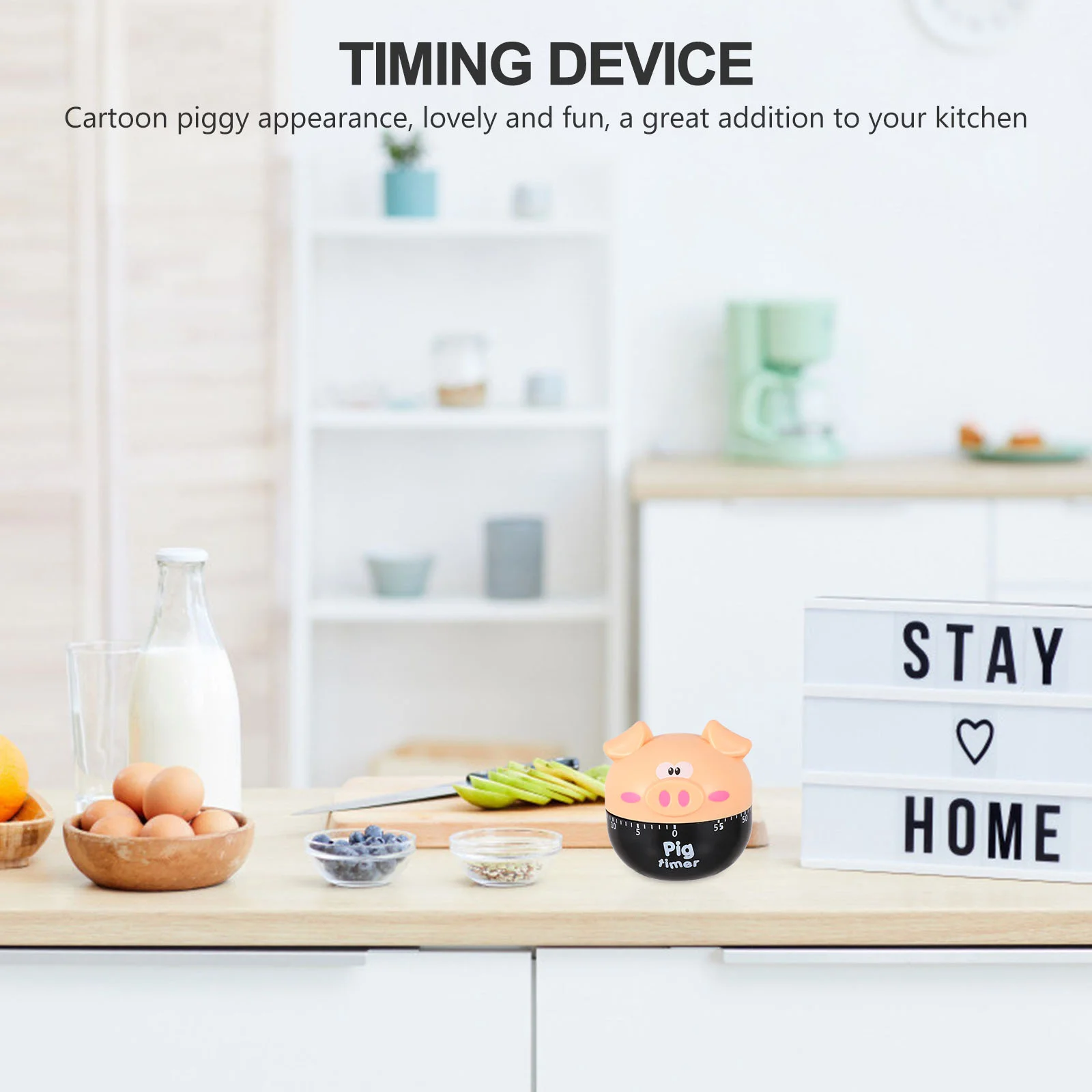 

2pcs Timer Kitchen Mechanical Cartoon Cooking Reminder Device Stable Base No Required Timing Tool For Home Use