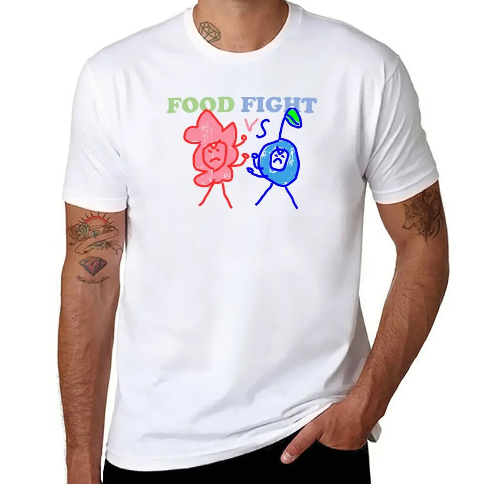 Food Fight - Raspberry vs Blueberry T-Shirt Blouse new edition heavyweight t shirts for men