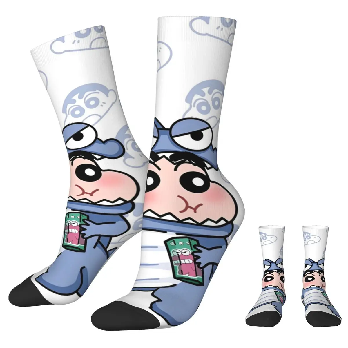 Crayon Shin-chan Dinosaur Cosplay Winter Warm Fashion Men's Women'sSocks Japanese Anime Non-slip Basketball Socks