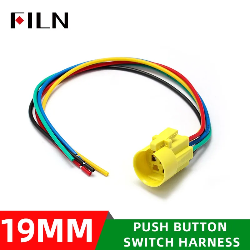 19 مللي متر 12 فولت LED مفتاح بـزر دفع معدني قذيفة سوداء مخصص عكس والعتاد رمز أنظمة وقوف السيارات سباق داش الإعدادات دائم