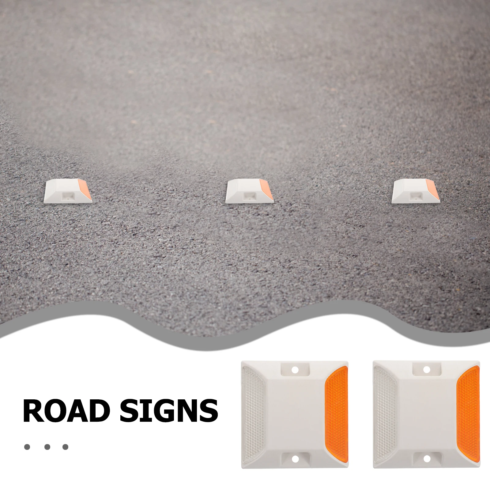 Pernos de plástico para carretera, marcadores reflectantes para entrada, reflectores de pavimento duraderos para visibilidad nocturna, seguridad para el tráfico