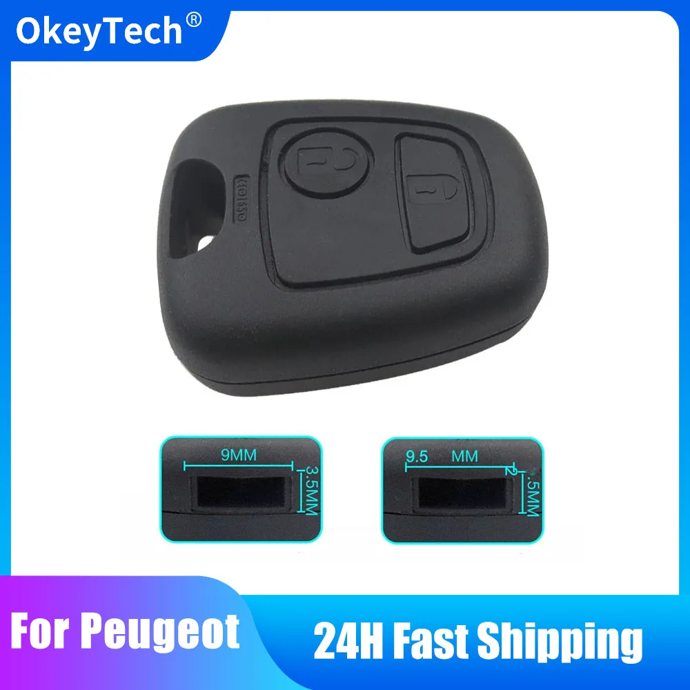 

OkeyTech 100% High Quality 2 Button Remote Key Shell Cover Case Fob for Peugeot 107 206 207 306 307 406 407 For Citroen C1 C4