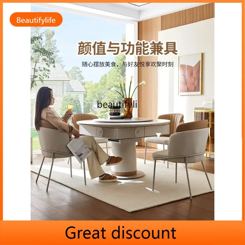 

CC46 Mahjong machine fully automatic integrated intelligent silent solid wood rock slab mahjong table dining table dual-purpos