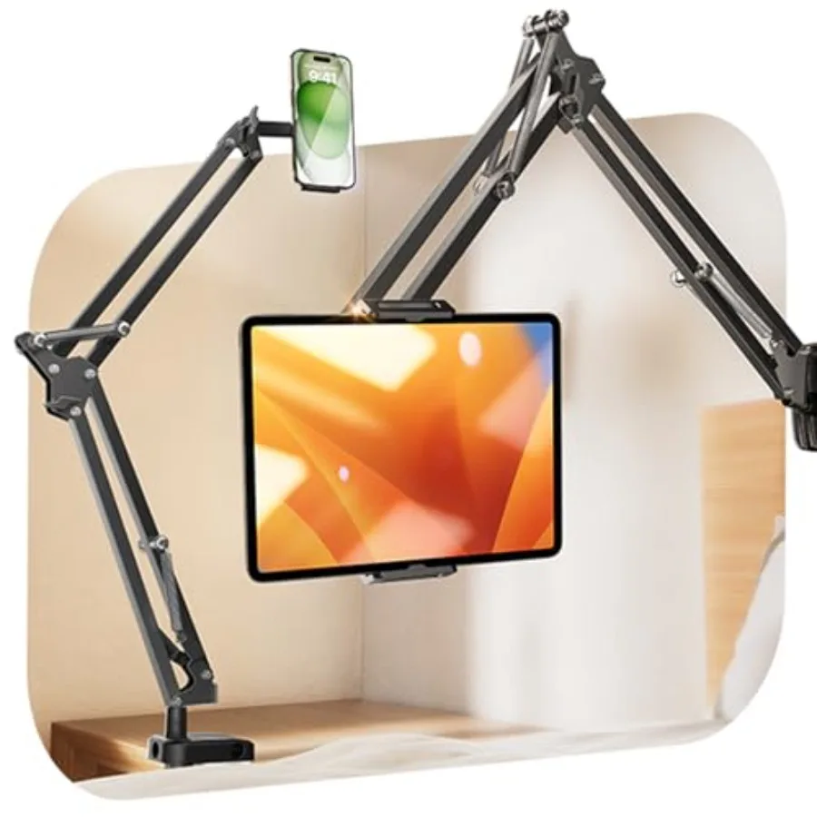 

Tablet Stand iPad Stand for Desk Mount [Ultra Sturdy 2 Clamps] iPad Holder for Tablet Holder Mount Desk Accessories for Men fit