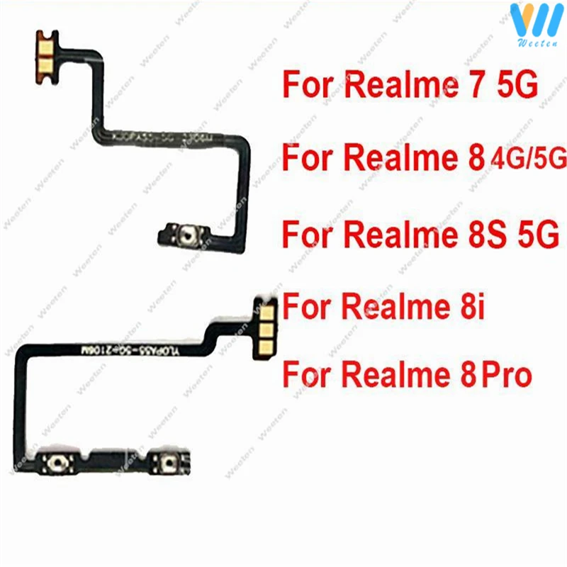 ON OFF Power Volume Button For Realme 7 8 8S 4G 5G 8Pro 8i Power Volume Side Key Mini Button Ribbon Flex Cable Spare Repair Part