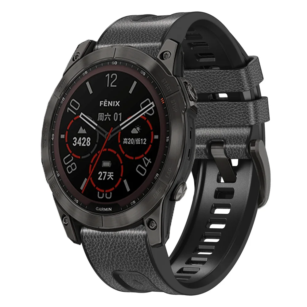 22 مللي متر 26 مللي متر جلدية QuickFit + سيليكون حزام ل Garmin Fenix 7 7X 6 6X برو 5 5X زائد/Epix الجنرال 2/أصل G1 Watcband سوار