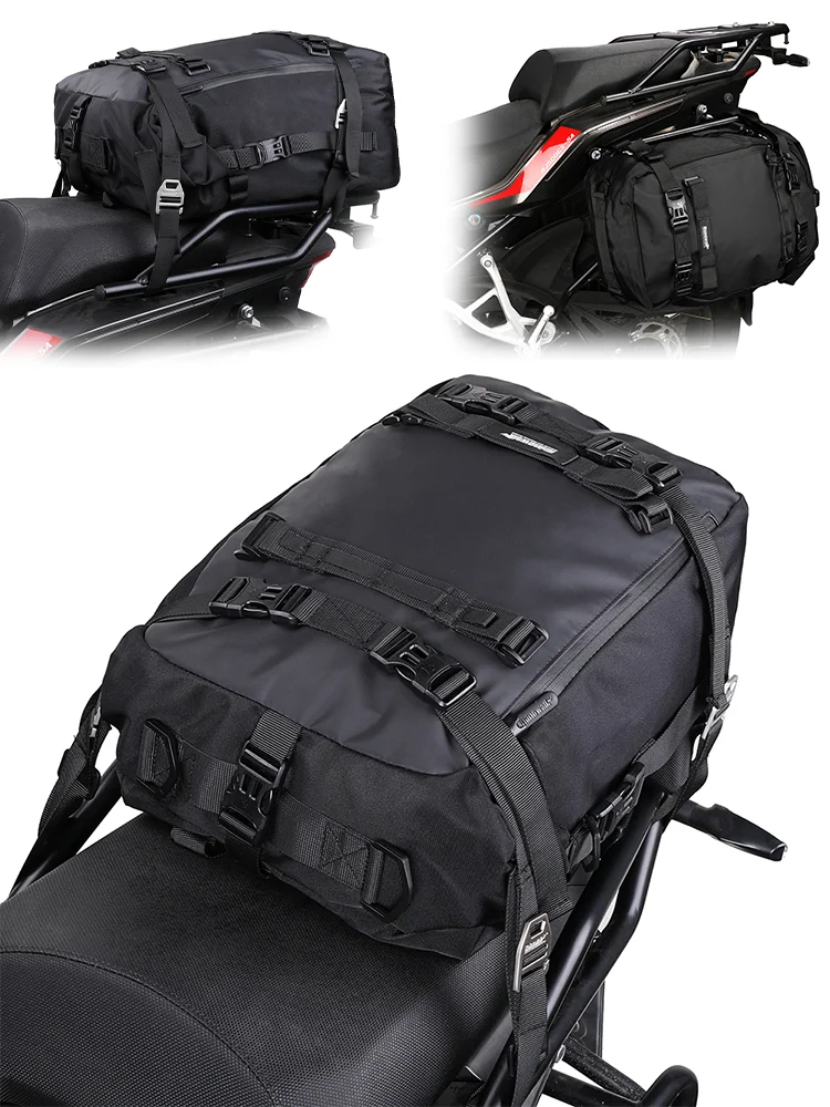 AliExpress Rhinowalk Motorcycle Back Seat Bag 10/20/30L Waterproof Multifunctional Saddle Side Luggage Bag cycling backpack Universal