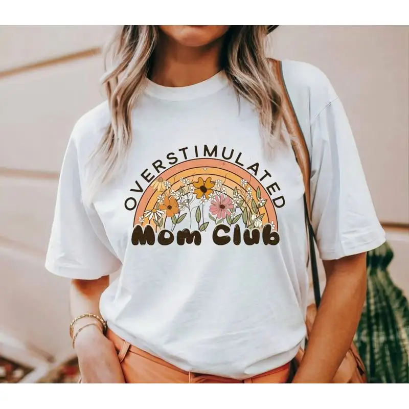 

Нестимулированная футболка Mom Club, забавный подарок ко Дню матери, футболка Mom Life,