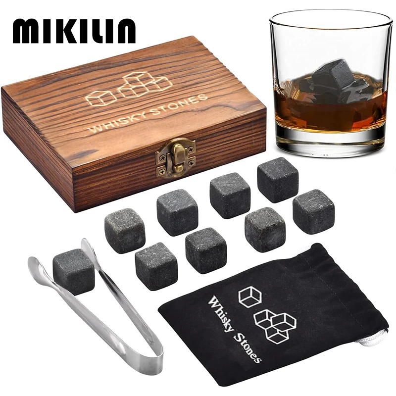 12 قطعة أحجار الويسكي طقم هدايا الجرانيت الطبيعي البيرة تقشعر لها الأبدان الأحجار ويسكي النبيذ الصخور قابلة لإعادة الاستخدام مكعبات الثلج برودة بار اكسسوارات #1