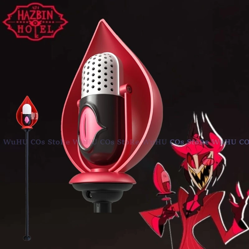 2024 hazbin Cosplay kostium hotelowy Prop ALASTOR mikrofony rekwizyt dla dorosłych rękawiczki Alastor Prop kobieta mężczyźni impreza z okazji Halloween rekwizyt Cosplay