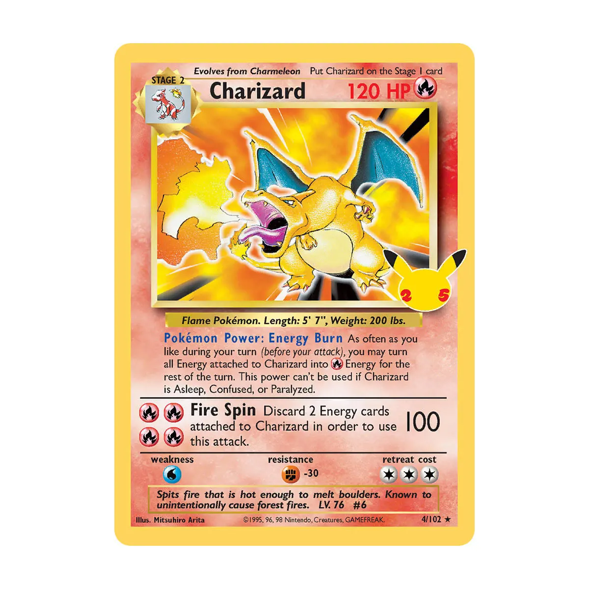 pkm ptcg Top-Grade Holographic Proxy TCG Cards - Celebrations 25th Anniversary Replica Collection for Display Charizard