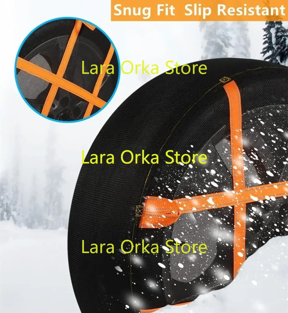 1 Pair Snow Socks for Tires, Tire Socks for Car/SUV/Pickup Truck, Great Alternative to Tire Chains