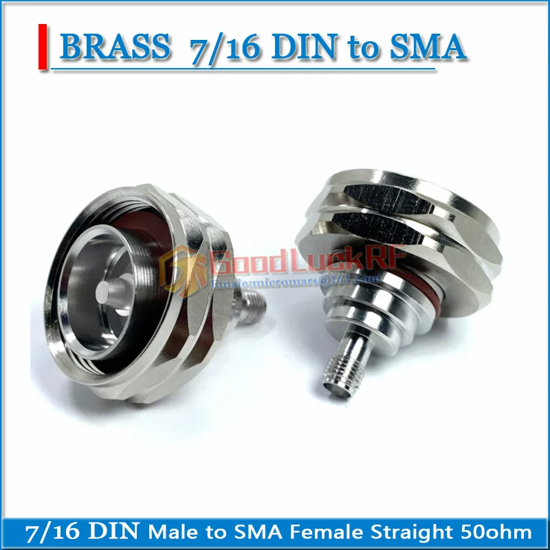 

High-quality 7/16 L29 DIN Male to SMA Female Copper Brass Straight 50ohm RF Connector Adapters Socket