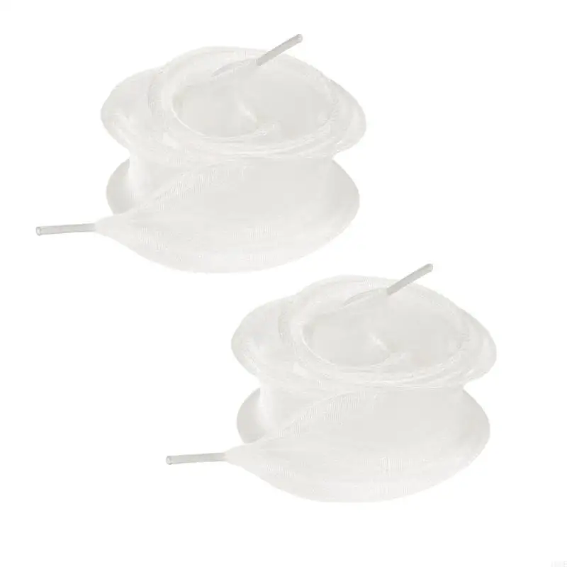 Delicate Tulle Shoelaces Wide Flat Organza Sheer Shoe Strings For Flat Shoes 