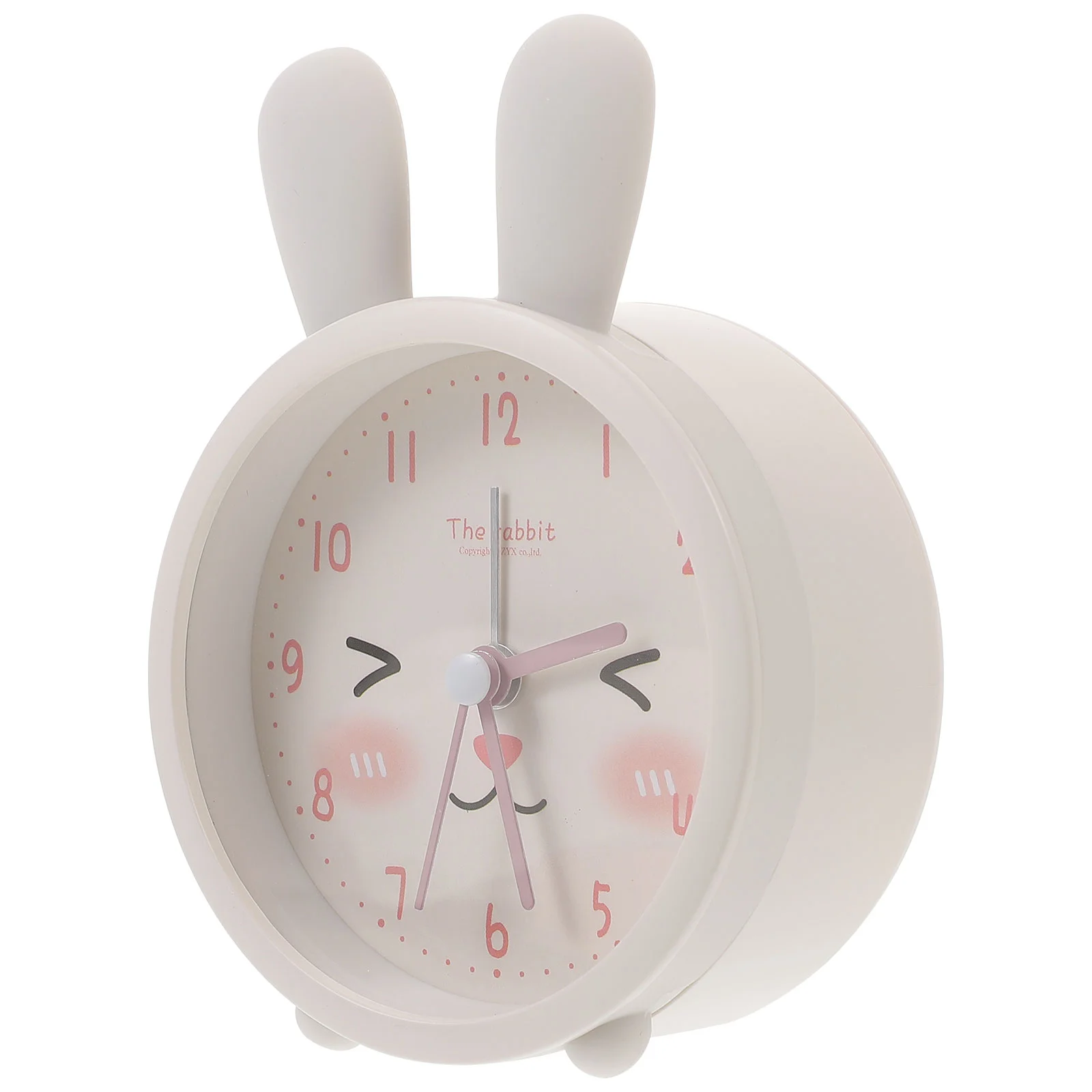 Cat Alarm Clock Kids Small Table Metal Cartoon Non-ticking Desk Household Silica Gel Room Child Ear Decorative