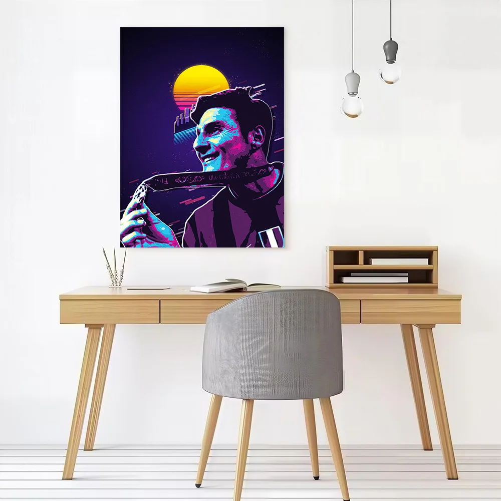 Messi Retro Art Printed Canvas Poster Custom Pictures Wall Art Canvas Painting for Modern Living Room Paintings Walls Decoration