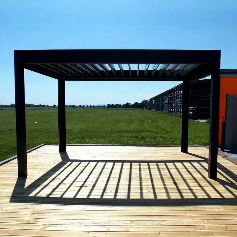 Popular Customizable Size Outdoor Waterproof Aluminum Pergola Kit for Louvered Pergola Bioclimatic