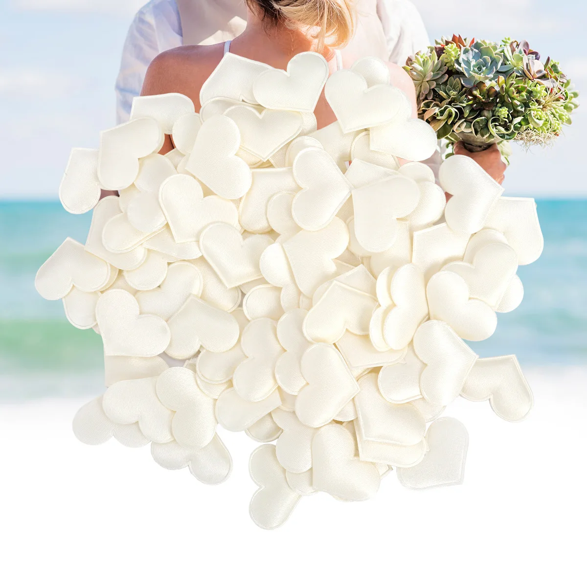 

600pcs Artificial Petals Love Heart Fake Sponge Heart Party Supplies Wedding Engagement Table Confetti Decoration ( Color)