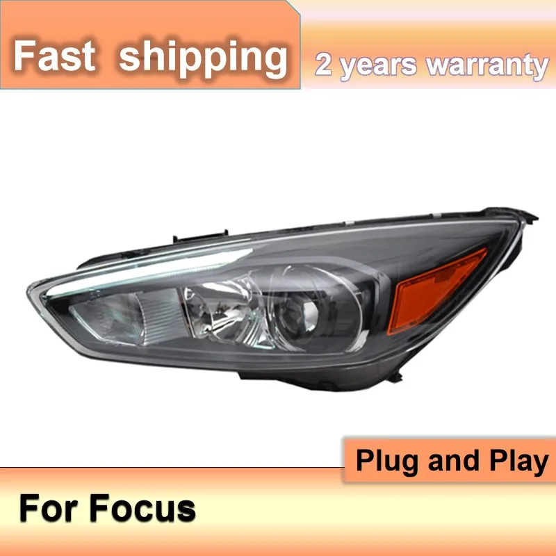

Автомобильные аксессуары для фар Ford Focus 2015-2018 Ford Focus, фары DRL, указатель поворота, линза проектора ближнего и дальнего света