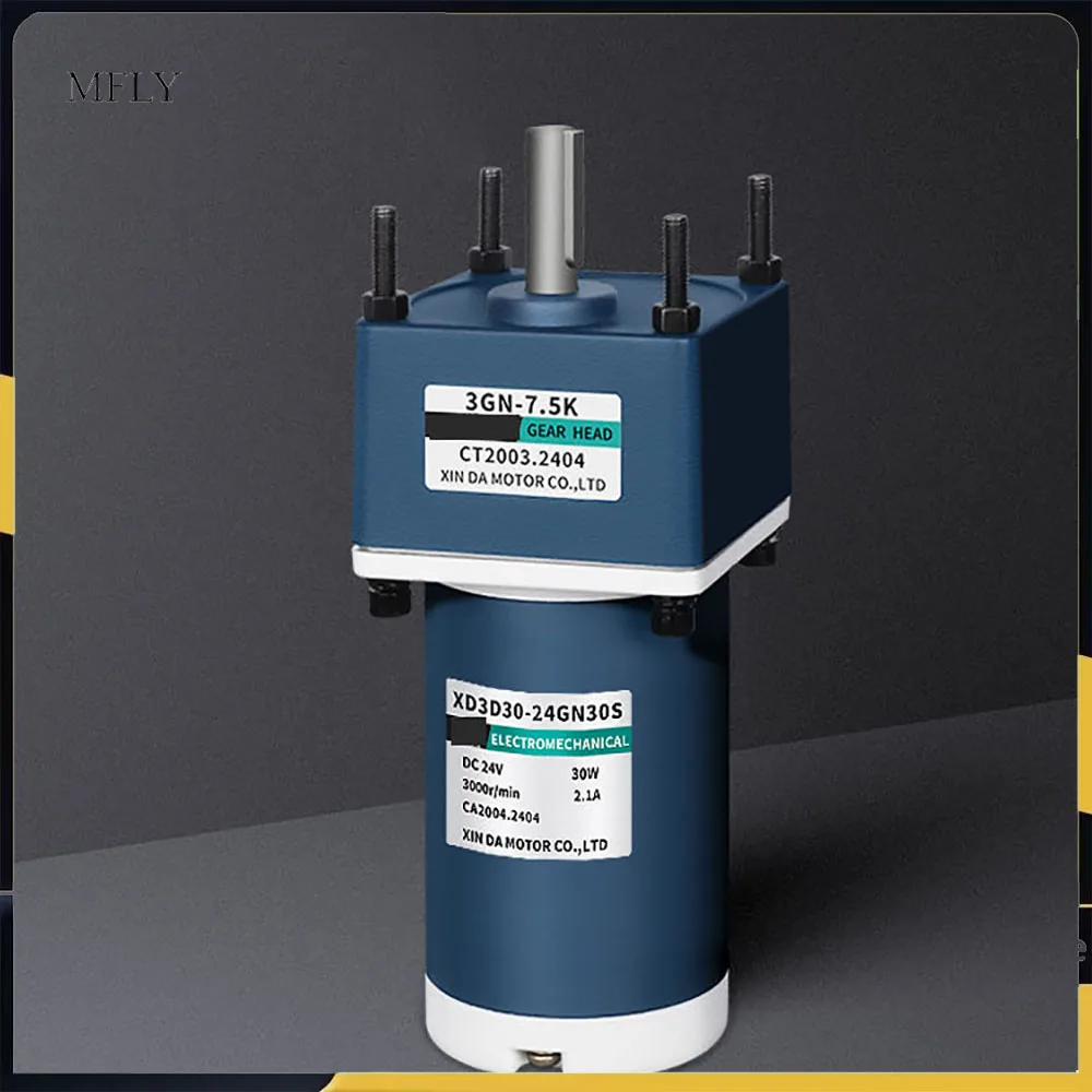 

12 В 24 В постоянного тока мотор-редуктор 30 Вт с высоким крутящим моментом и регулируемой скоростью двигателя постоянного тока