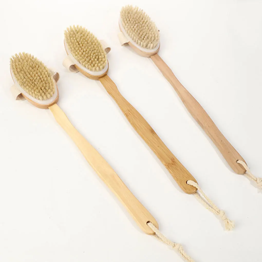 

Massage Brush Shower Stiff Scrubber Natural Bathing Tools Handle Adult