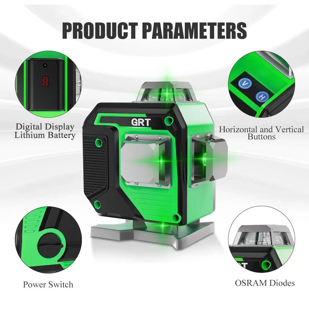 16 linii 4D zielony Laser poziom samopoziomowania 360 poziome i pionowe Laser o dużej mocy krzyżowych z poziomica laserowa Nivel zdalnego sterowania