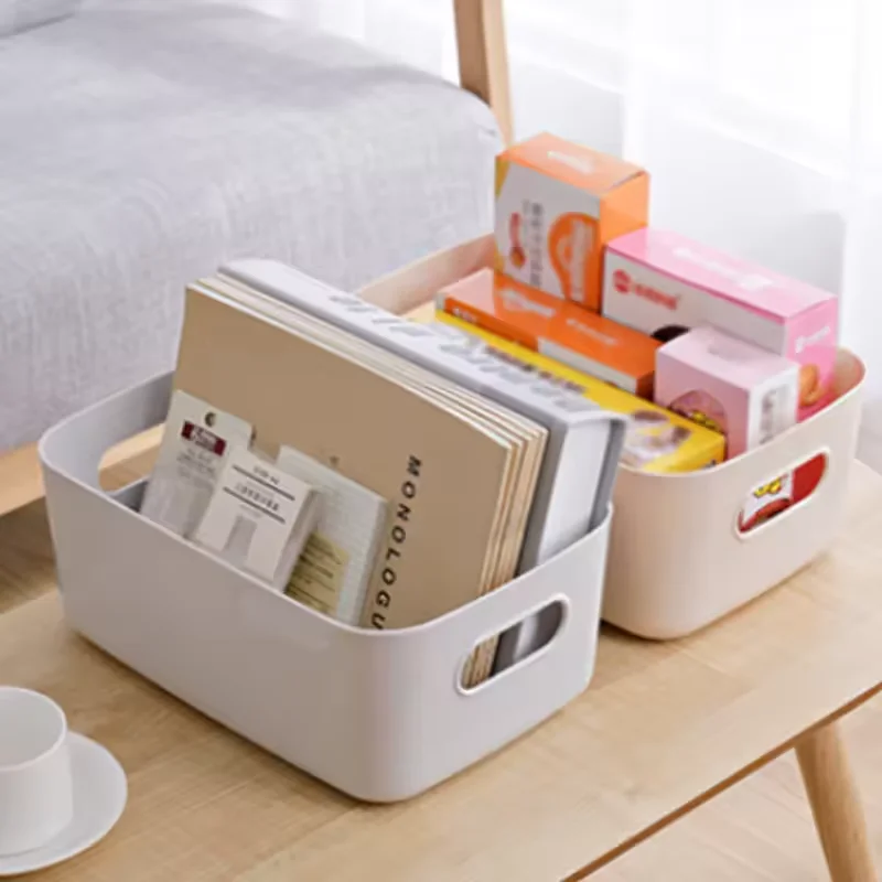 

Plastic Portable Storage Box, Multifunctional Desktop Miscellaneous Storage Box, Suitable for Living Room, Kitchen, Bedroom