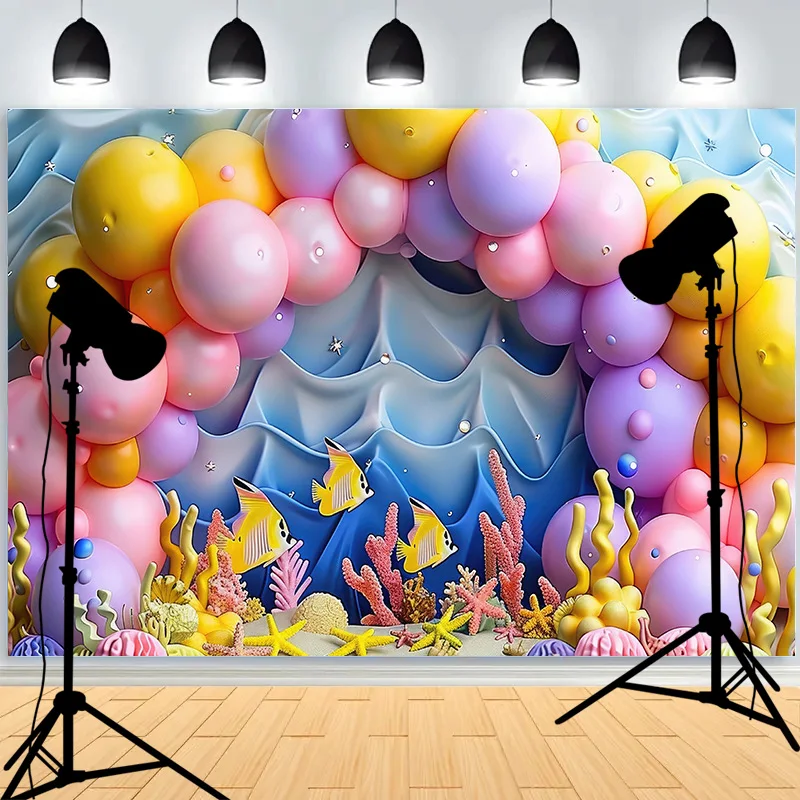 Rainbows Birthday Party Photography Backdrops Props Unicorn Colorful Balloons Arch Newborn Baby Photo Background Props DF-07