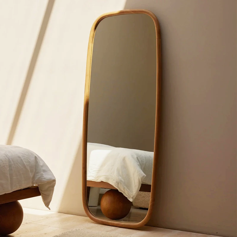Art Deco Bedroom Dresser Floor Mirror Large Full Length Wood Frame Mirror 4mm Thick Home Decoration Mirror