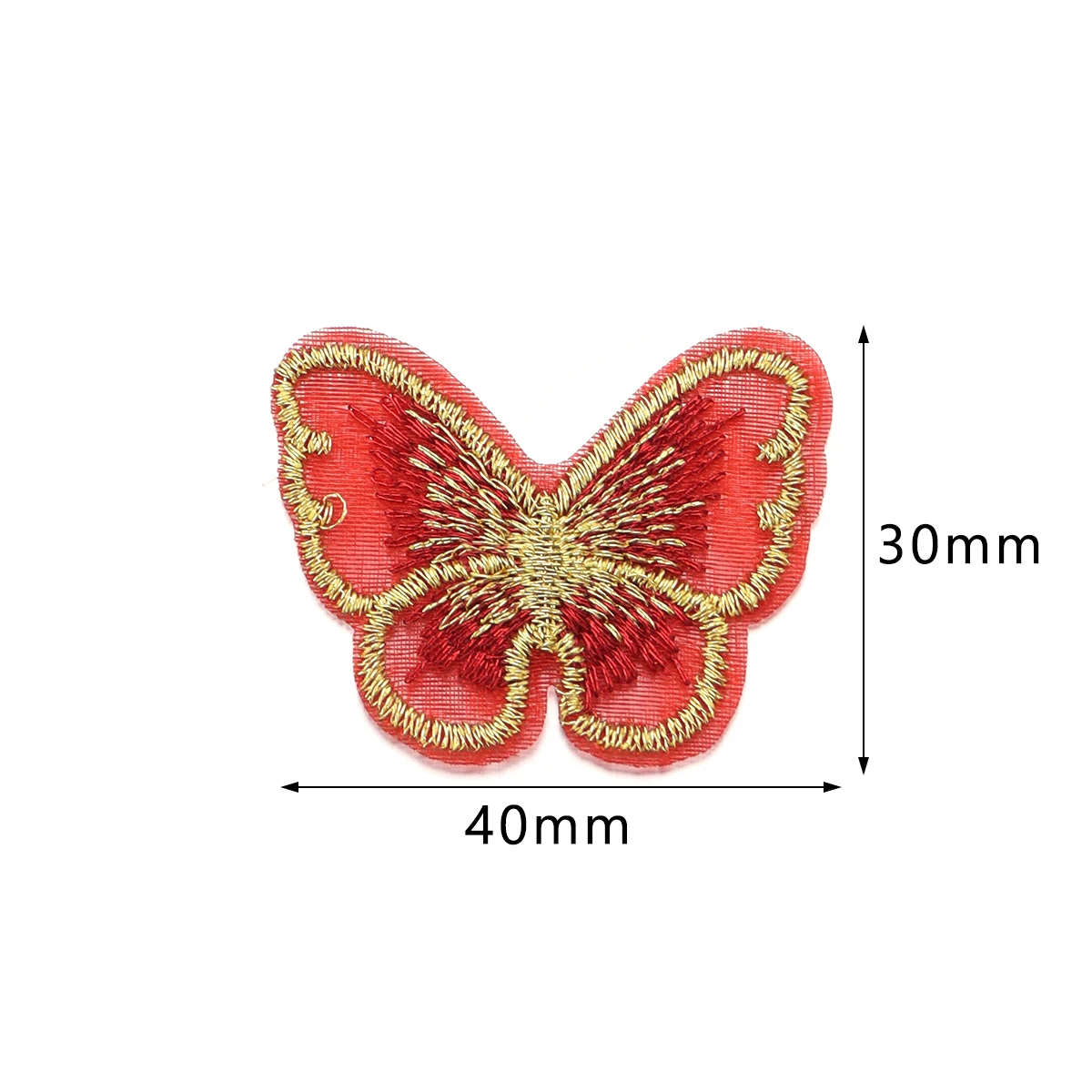 20Pcs/pack Embroidered Mesh Butterfly Appliques Multi-color Garment Patches for DIY Headwear Hand-Crafts Home Sewing Supplies