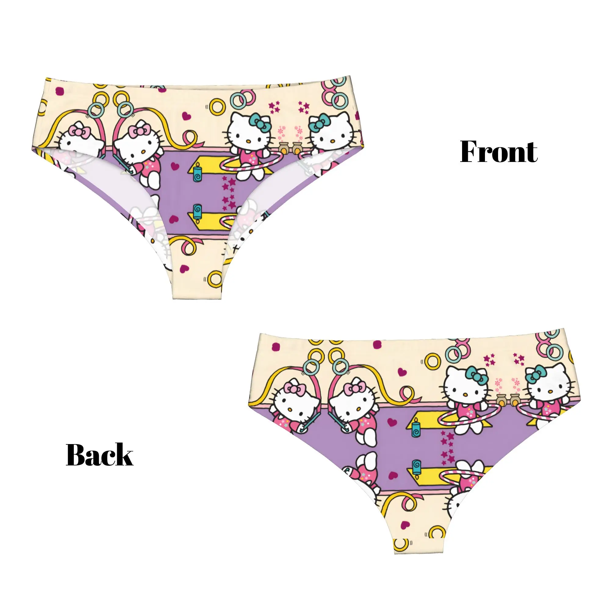 Custom Kitties Kitten Brief Panties for Women Breathable Stretch Cat Anime Underwear - view 4